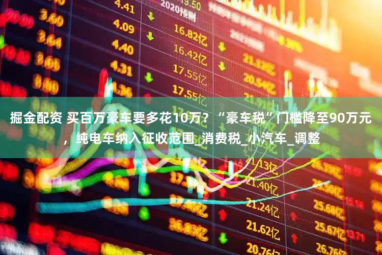 掘金配资 买百万豪车要多花10万？“豪车税”门槛降至90万元，纯电车纳入征收范围_消费税_小汽车_调整
